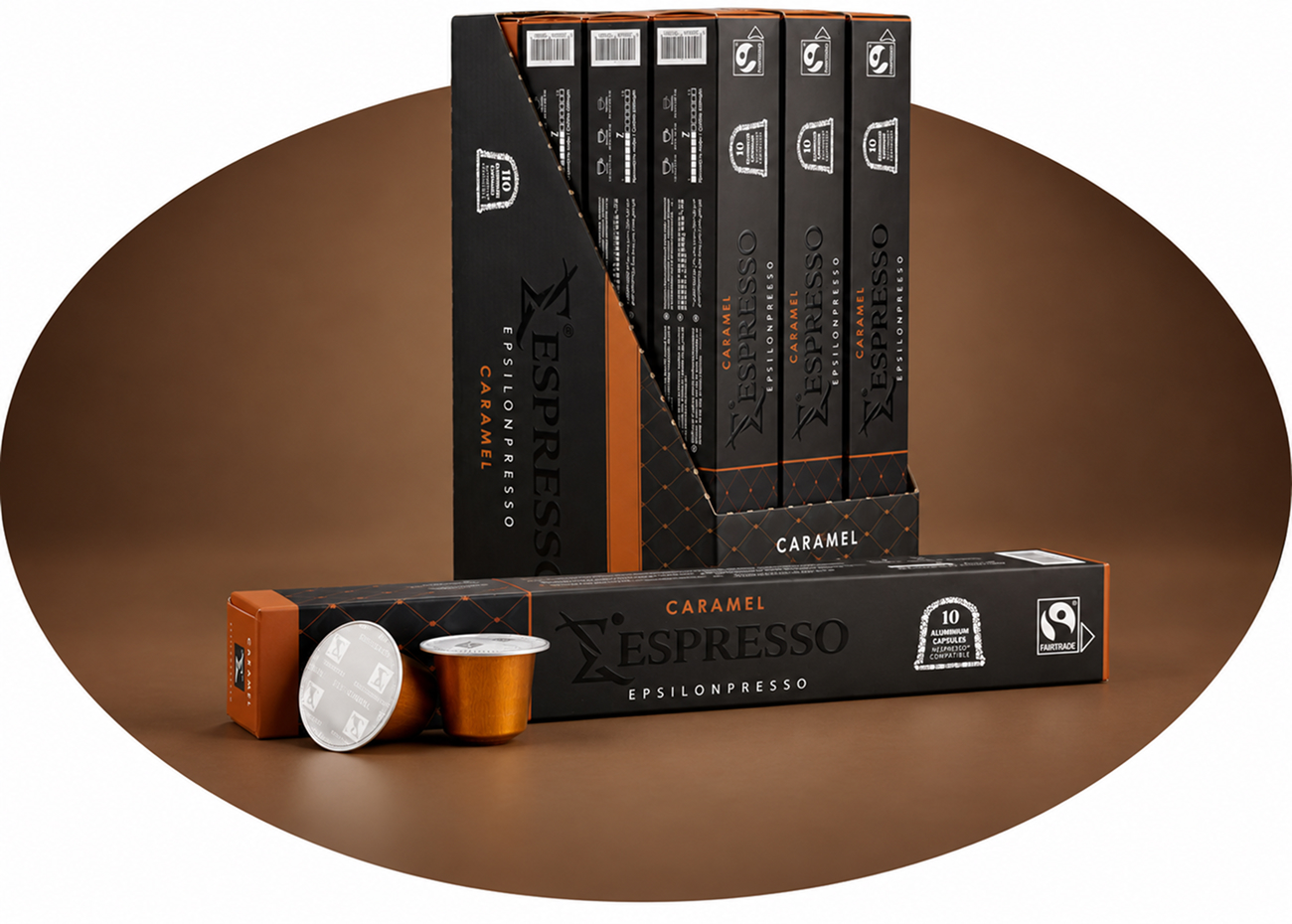 Приготовление кофе EPSILONPRESSO Caramel